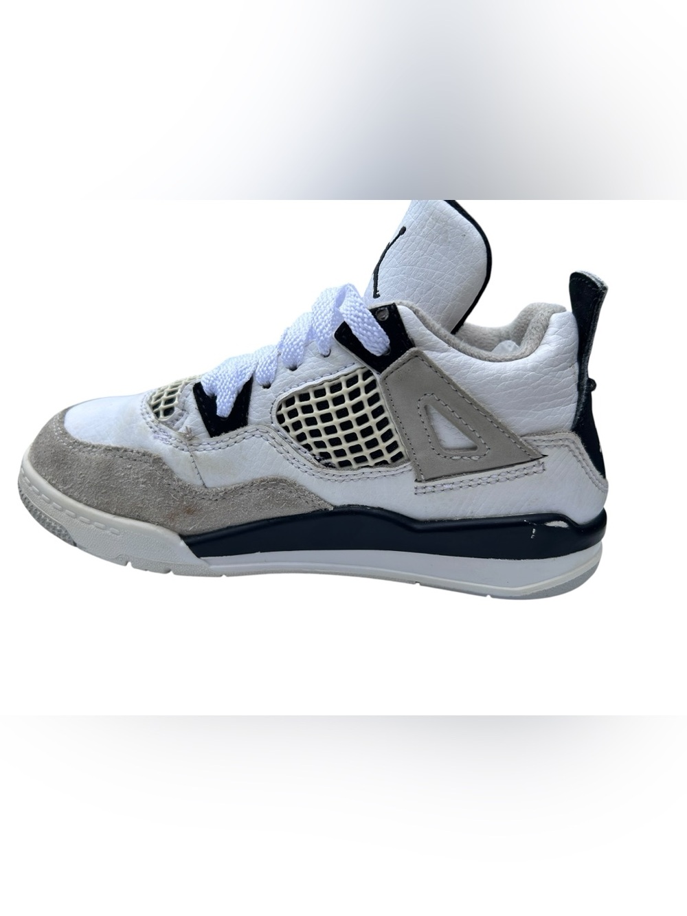 Jordan 4 OG Retro
PS Size 13C Boys Kids Sneakers
"Black Military" Neutral Grey - Picture 5 of 9